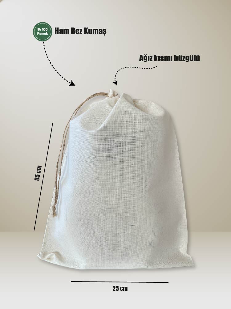 Baskısı Ham Bez Kese 