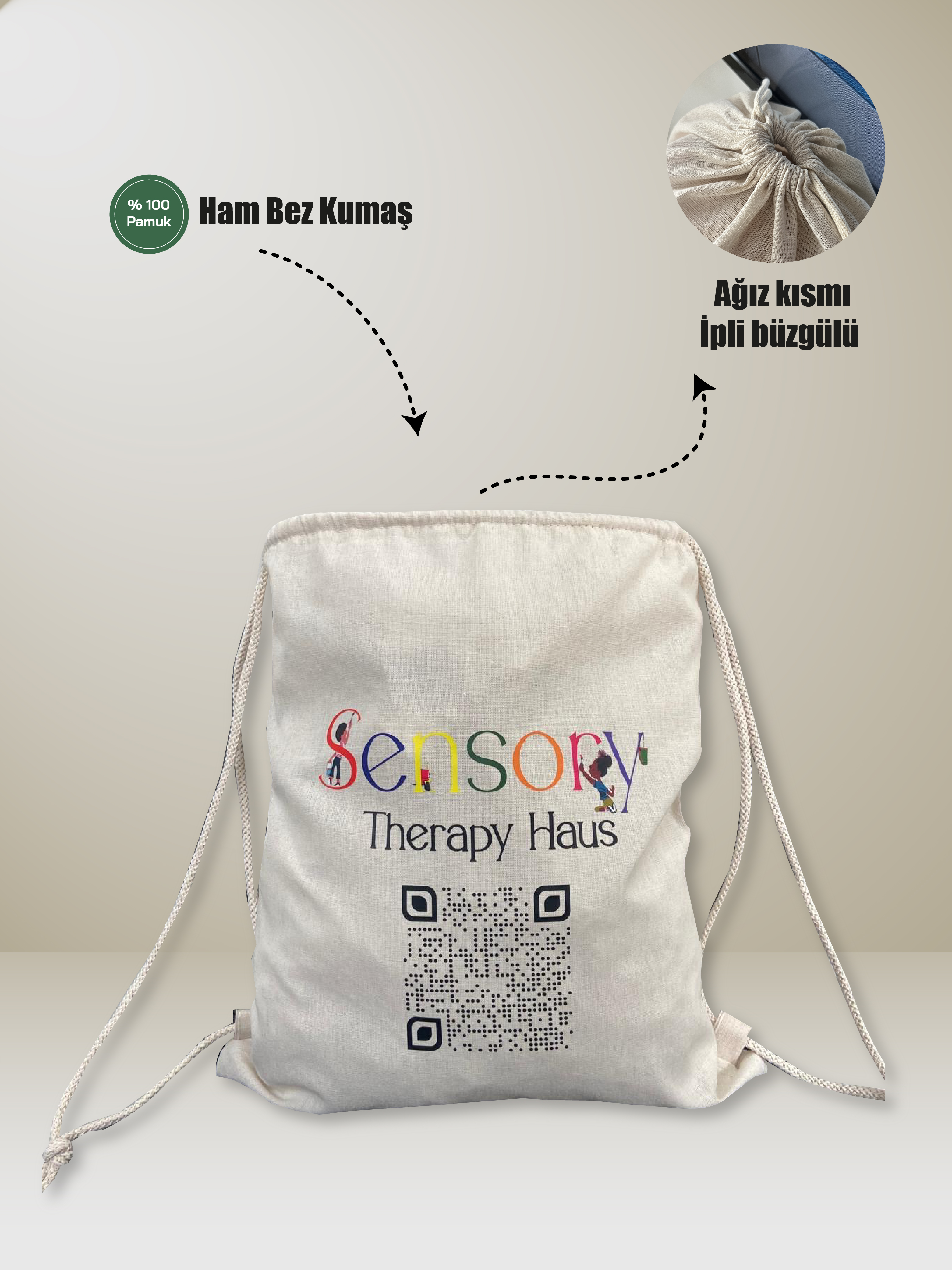 Ham Bez Sırt Çantası 35x45